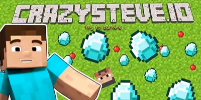 online ve ücretsiz CrazySteve.io oyna